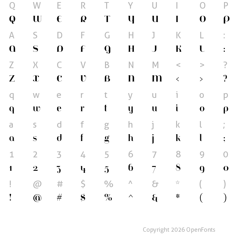 Character Map of Jeanne Moderno OT Bold