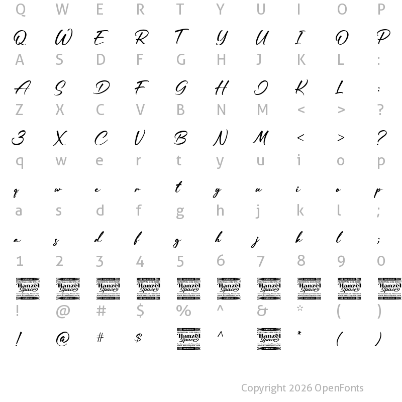 Character Map of Jeasland Regular