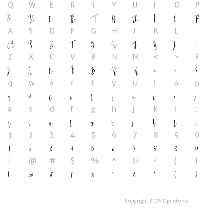 Character Map of Jellitagirl Regular