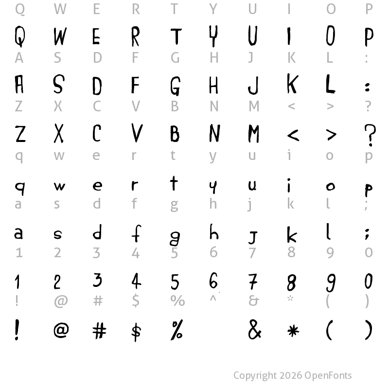 Character Map of JEMBOhands Regular