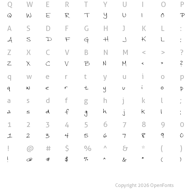 Character Map of Jenny Medium