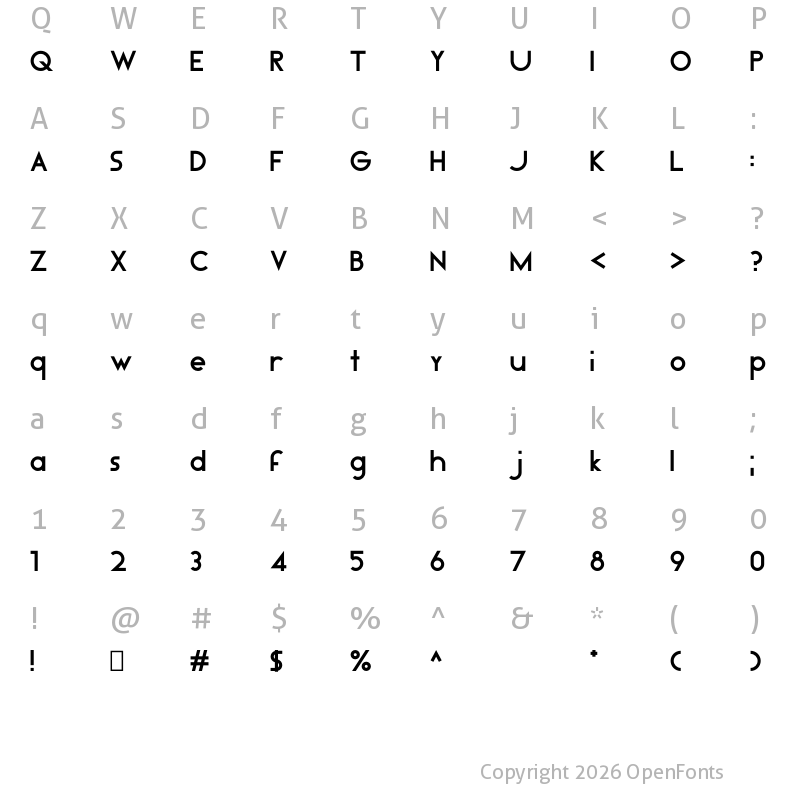 Character Map of Jesa Script Regular