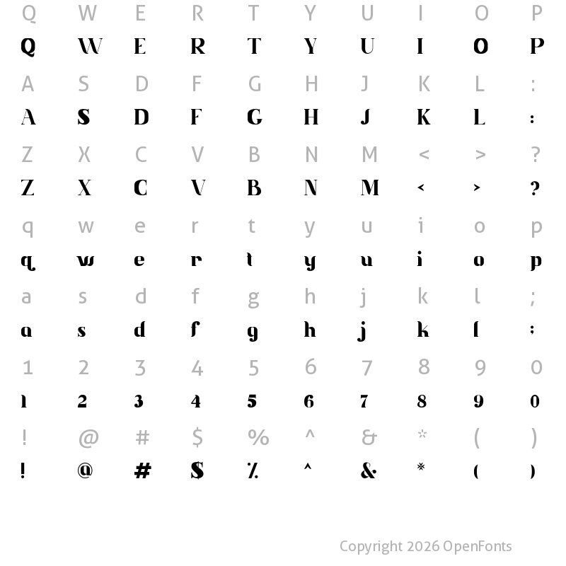 Character Map of Jetfast Regular