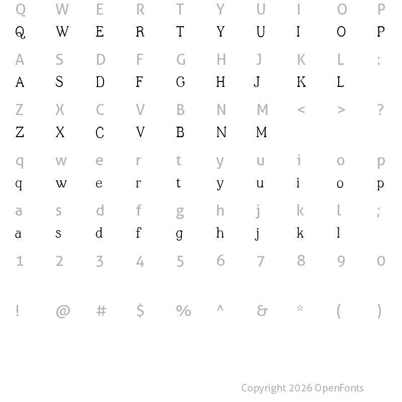 Character Map of JF Shill JF Shill