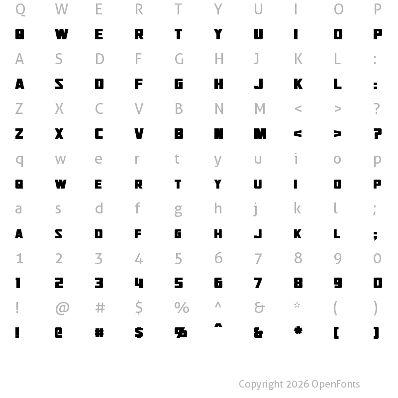 Character Map of Jhiaxus Bold