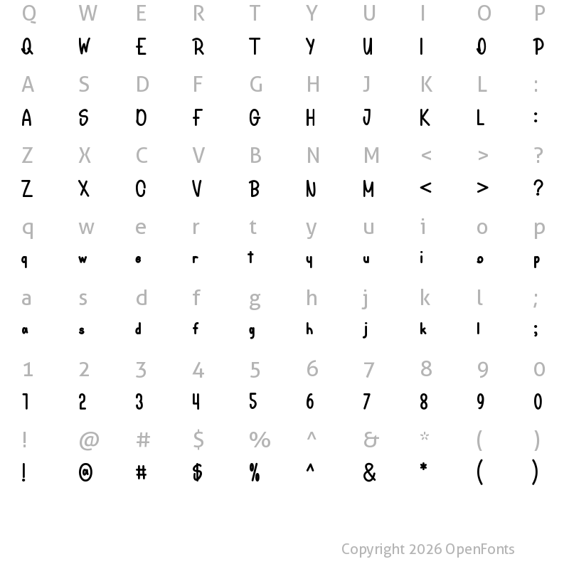 Character Map of Jhumas Orange Regular
