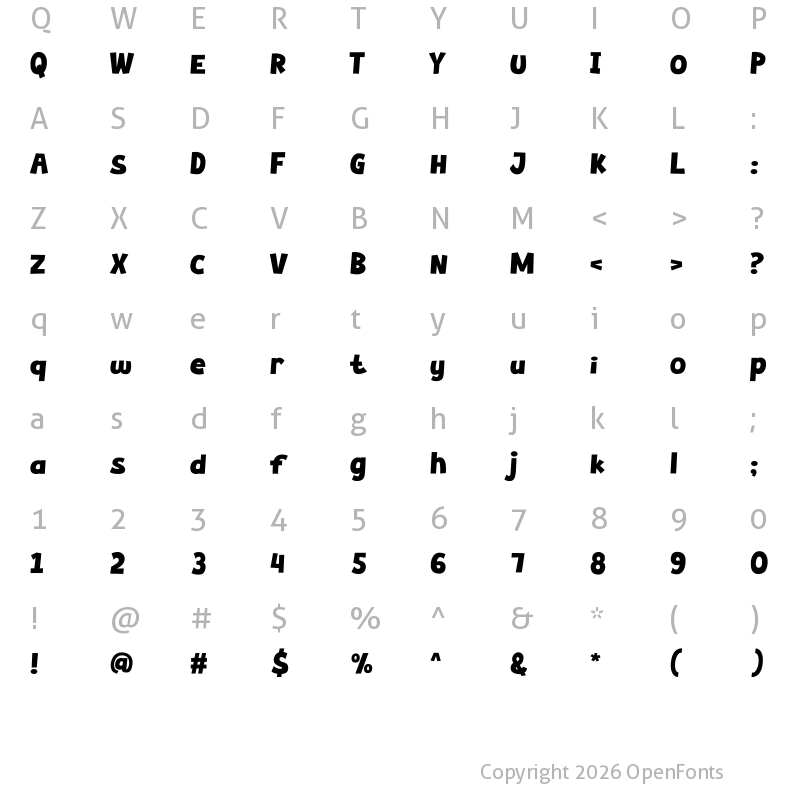 Character Map of JIGSAW Regular
