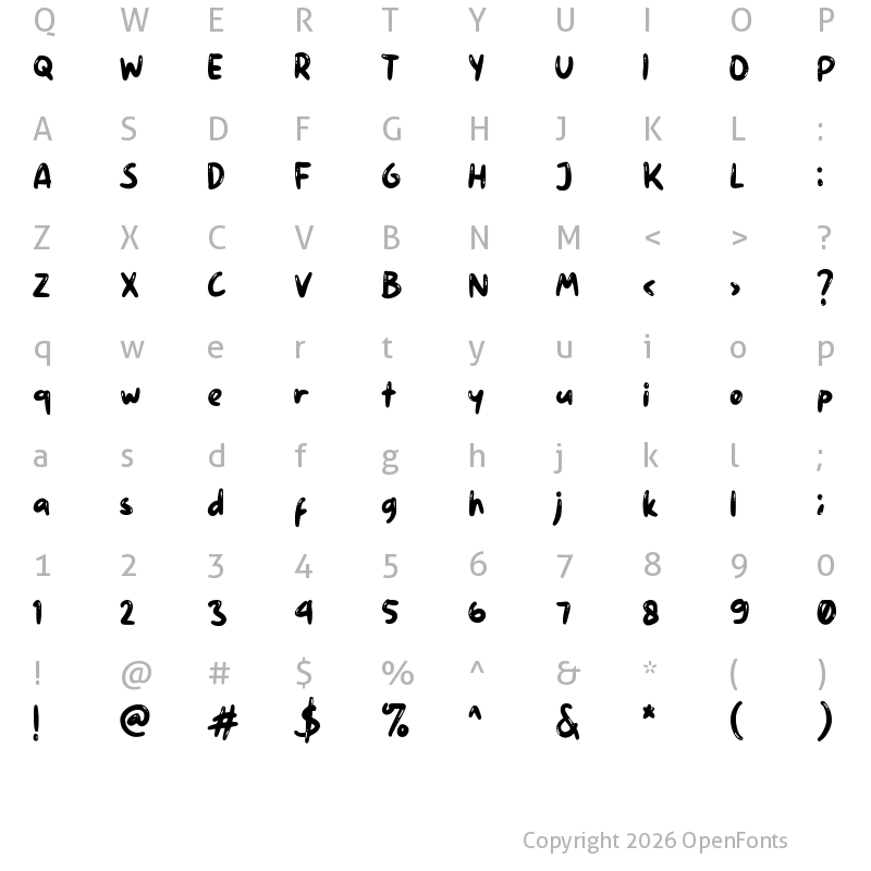 Character Map of Jingle Balons GT Jingle Balons GT Regular