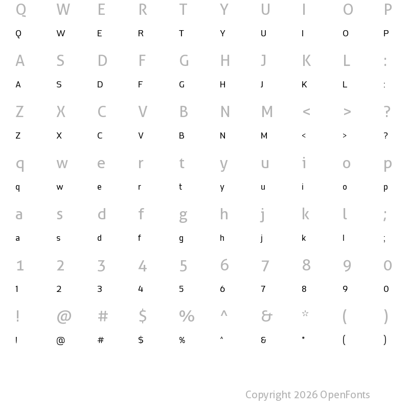 Character Map of Jipatha Regular