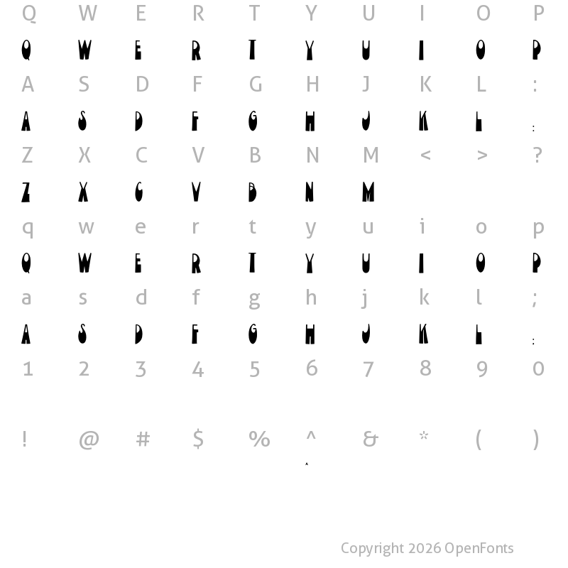 Character Map of JMH Alegria Regular