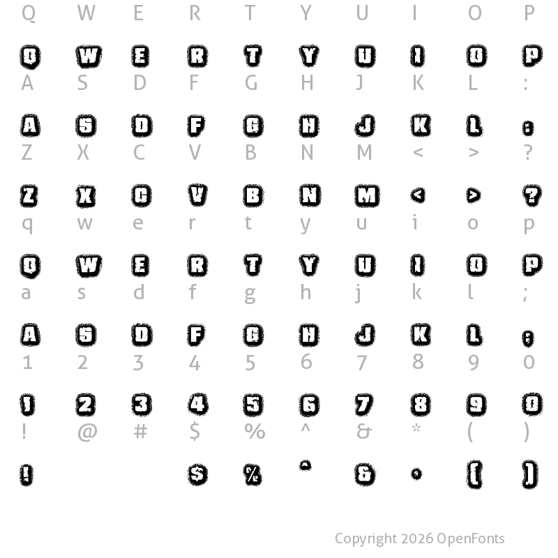 Character Map of JMH Belicosa Regular