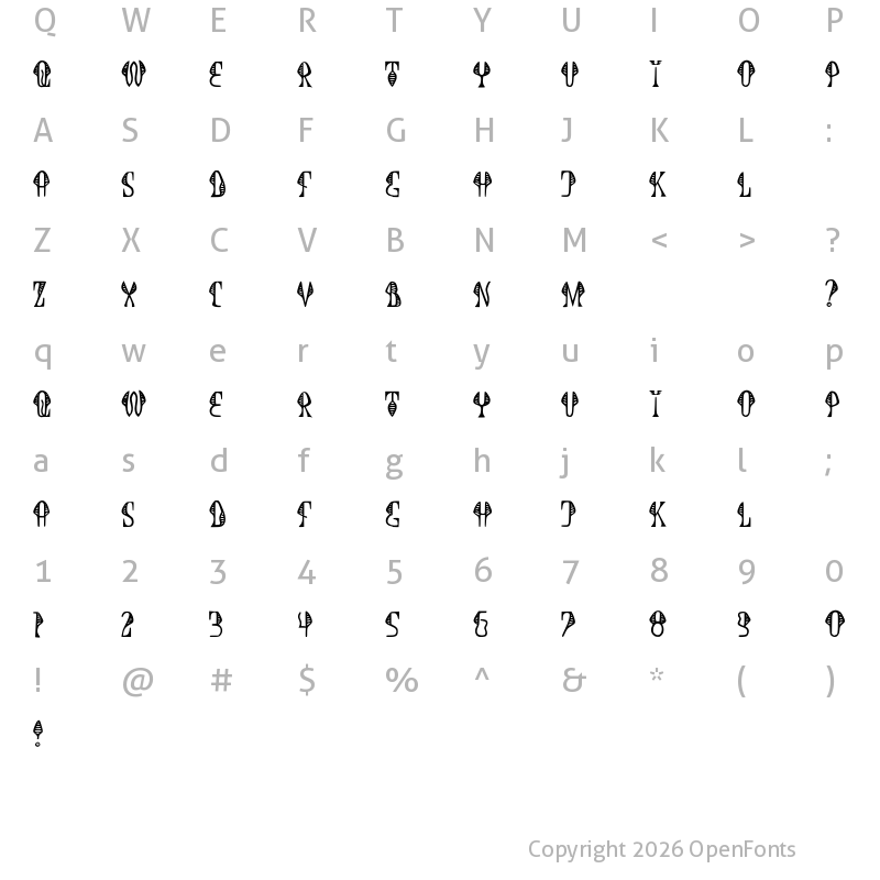 Character Map of JMH Cobra Regular