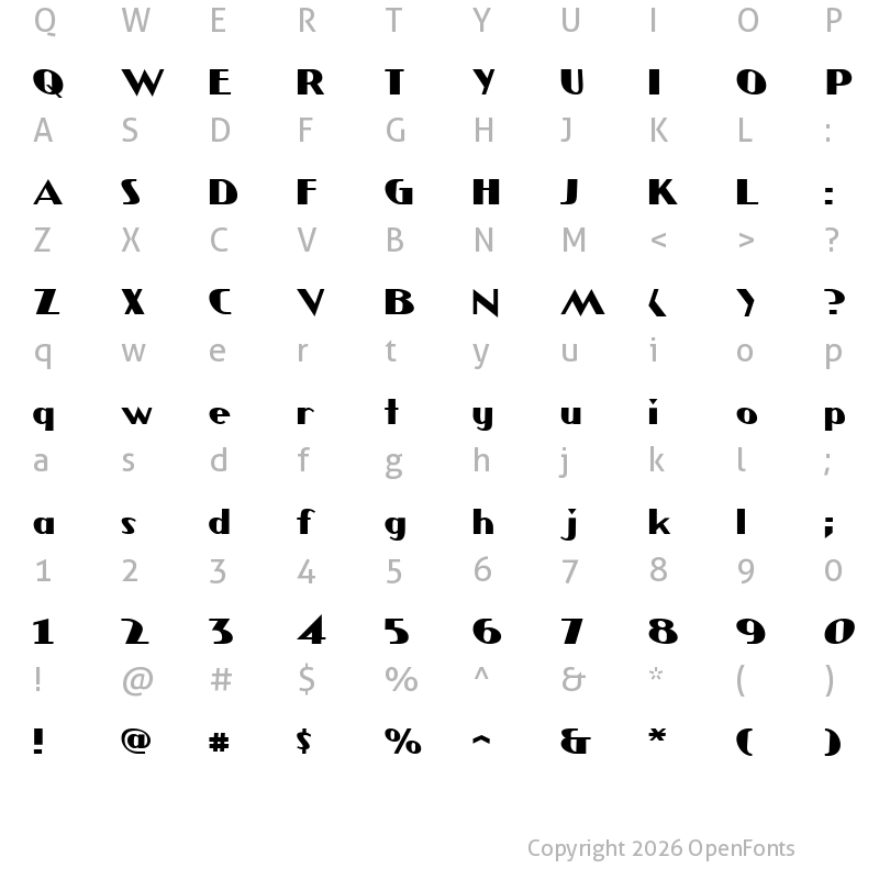 Character Map of JMH COMICS Bold