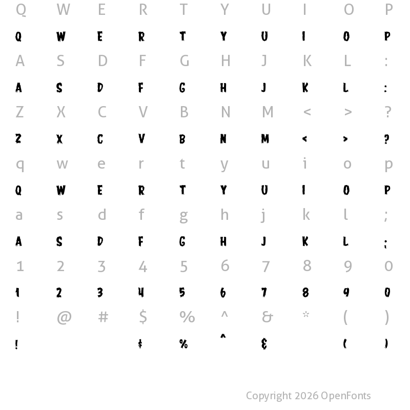 Character Map of JMH HORROR HORROR