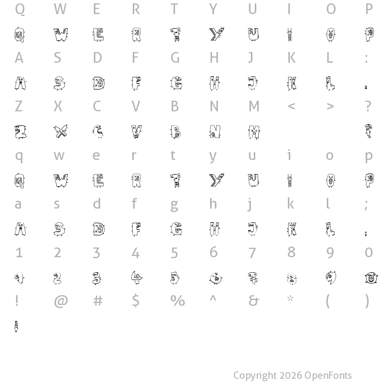 Character Map of JMH Mariana Blanca Regular