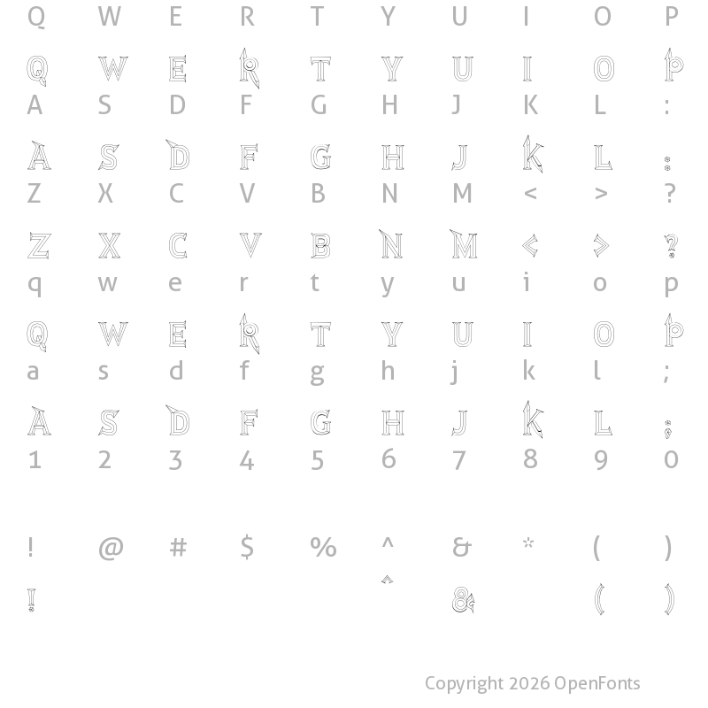 Character Map of JMH Rastan Regular