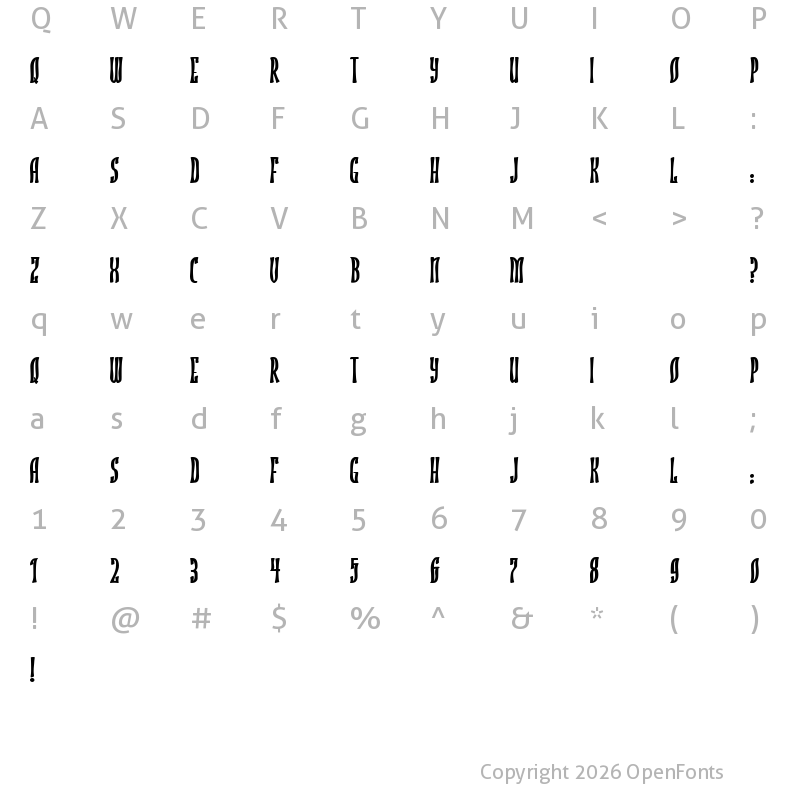 Character Map of JMH ROJO Bold