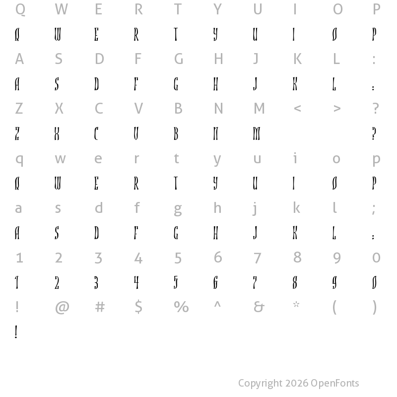 Character Map of JMH ROJO Regular