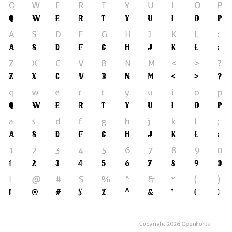 Character Map of JOAQUIN INLINE Regular