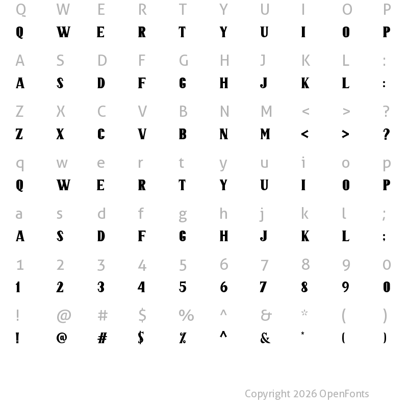 Character Map of JOAQUIN NORMAL Regular