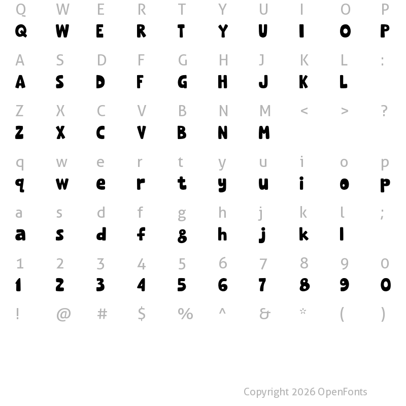 Character Map of Joe Rabbit Regular