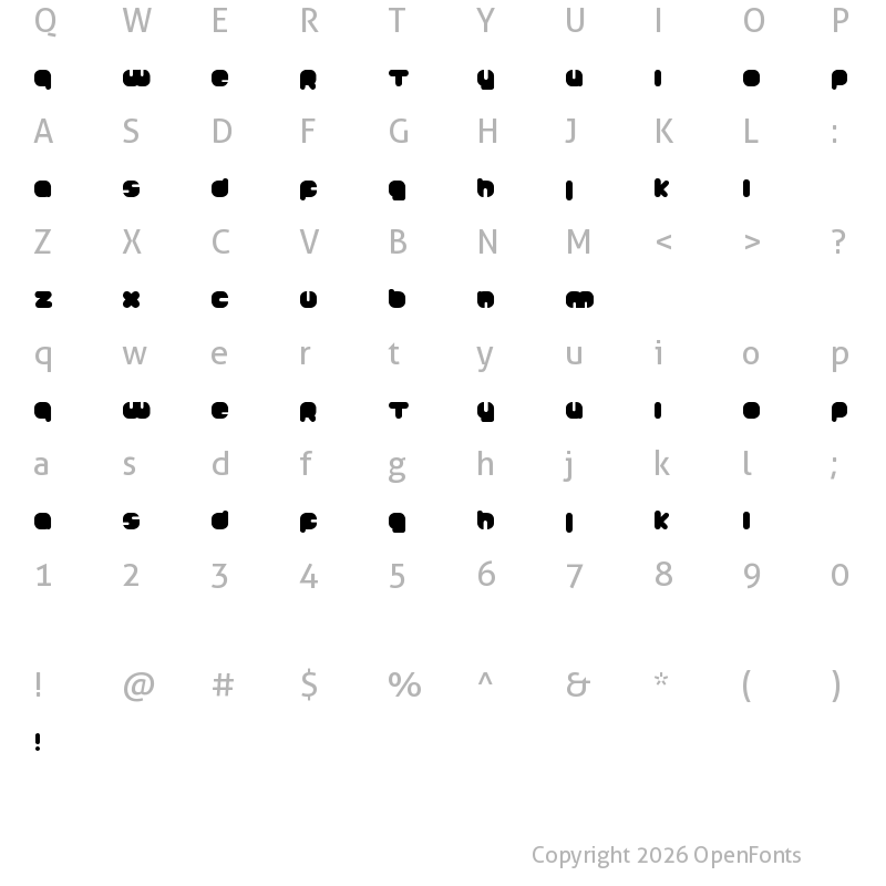 Character Map of Johanneke Black Regular