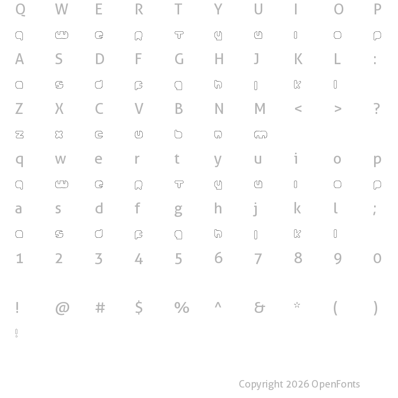 Character Map of Johanneke Light Regular