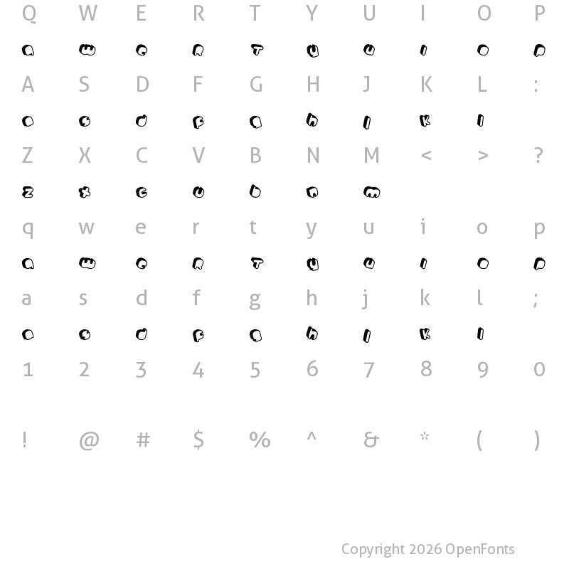 Character Map of Johanneke Pro Mixed Regular