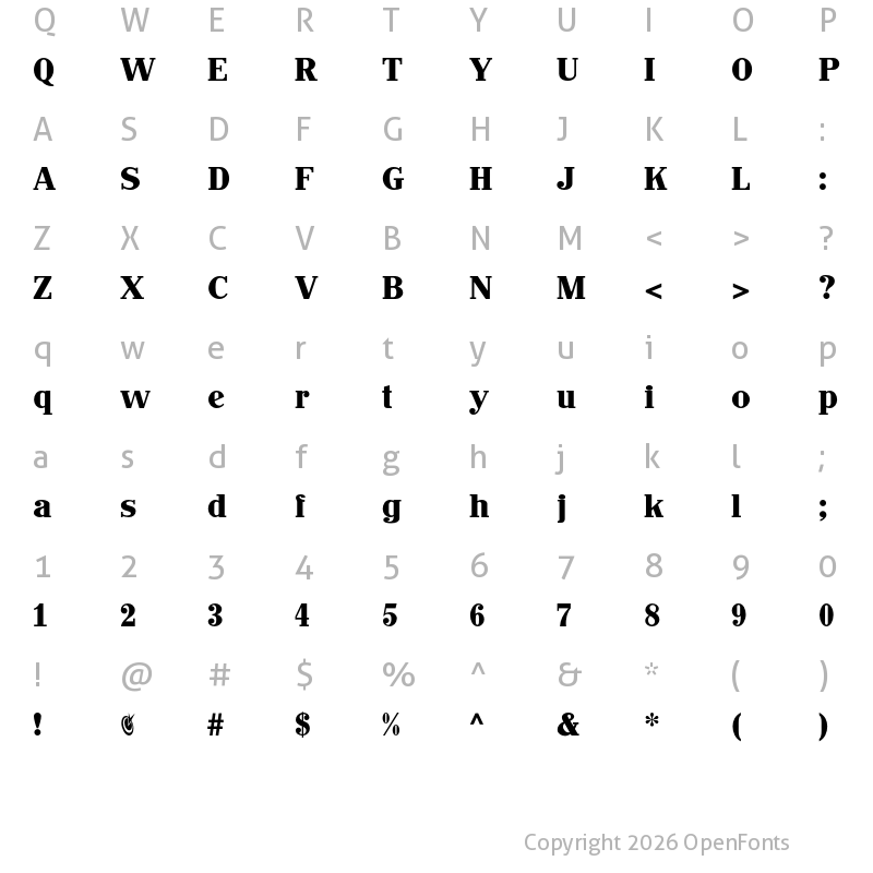 Character Map of JohnHancokCP Medium