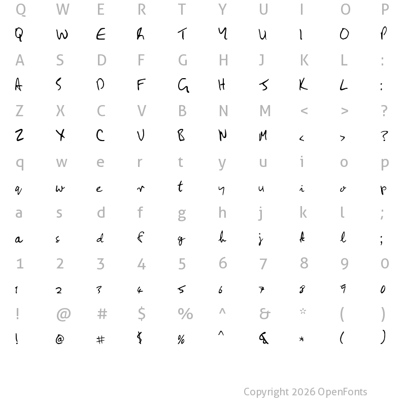 Character Map of JohnLennon Regular
