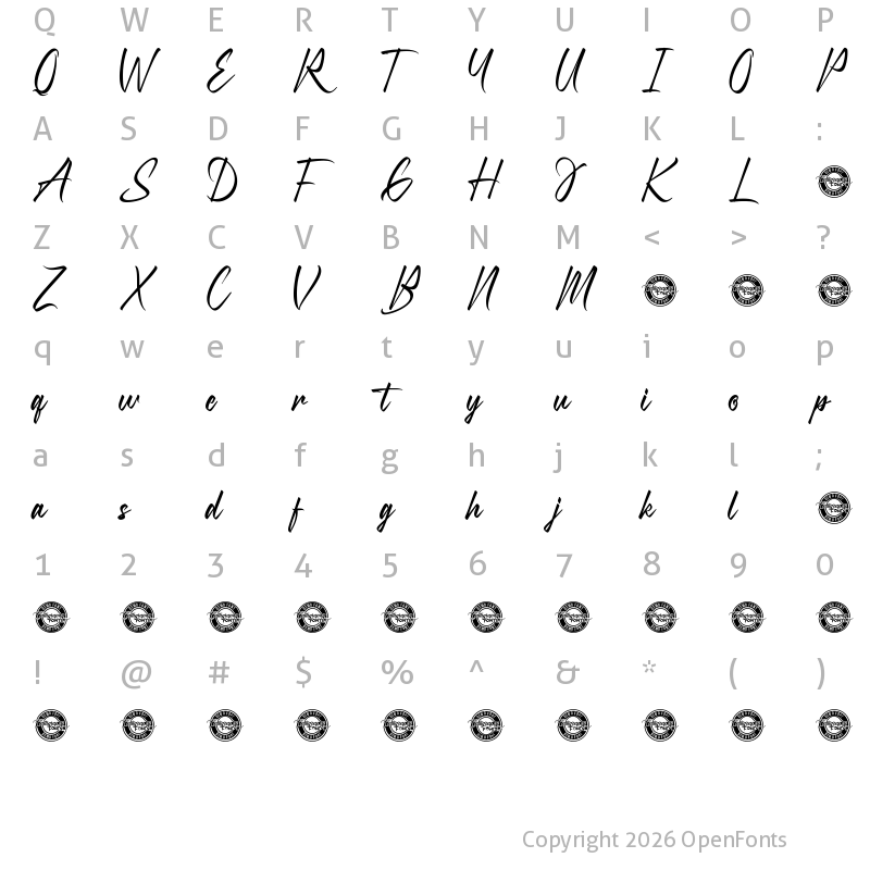 Character Map of Johnstown Demo Regular