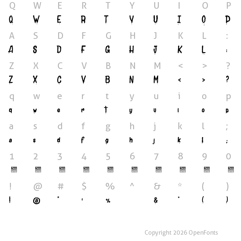 Character Map of Joly Death_PersonalUseOnly Regular