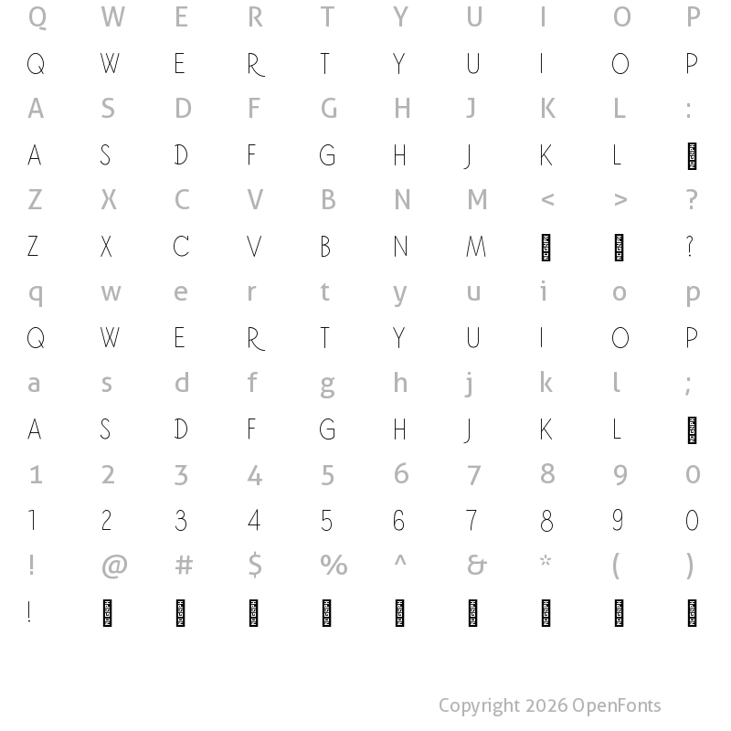 Character Map of Jonah Regular