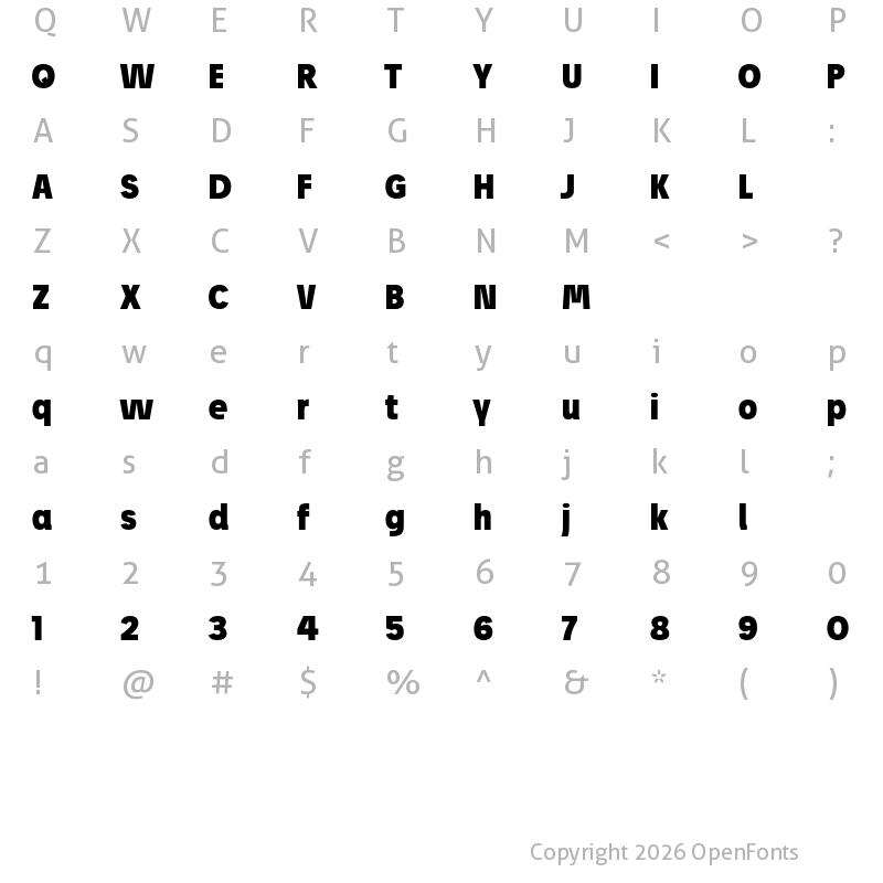 Character Map of Josef Pro Bold Black