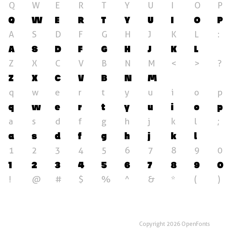 Character Map of Josef Pro Bold Ultra