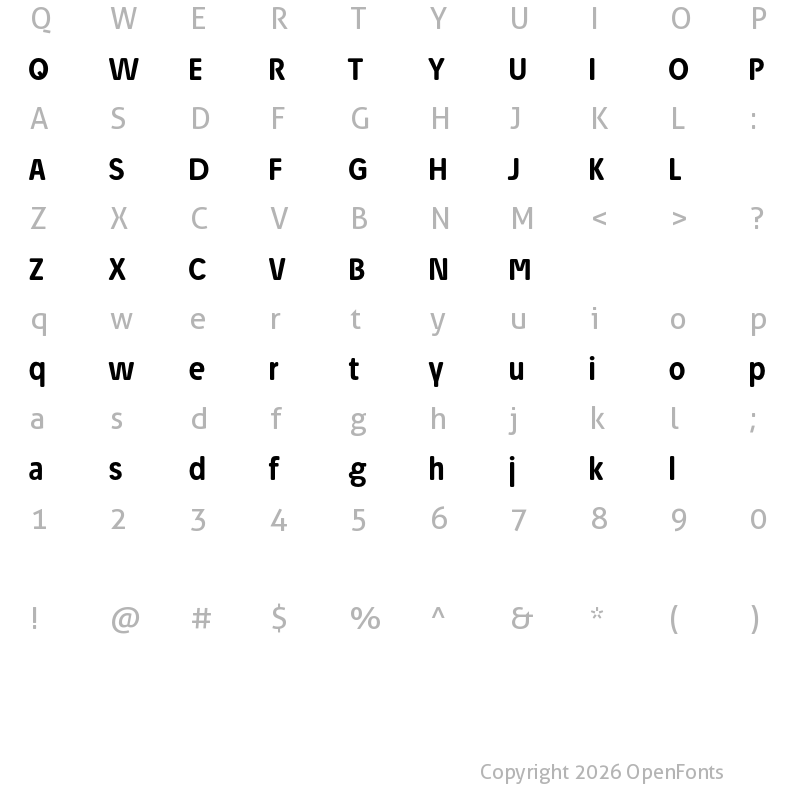 Character Map of Josefa Rounded Reduced Medium