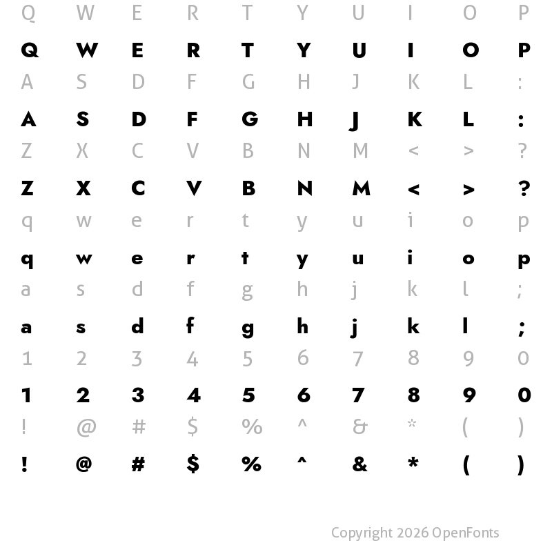 Character Map of Jost ExtraBold