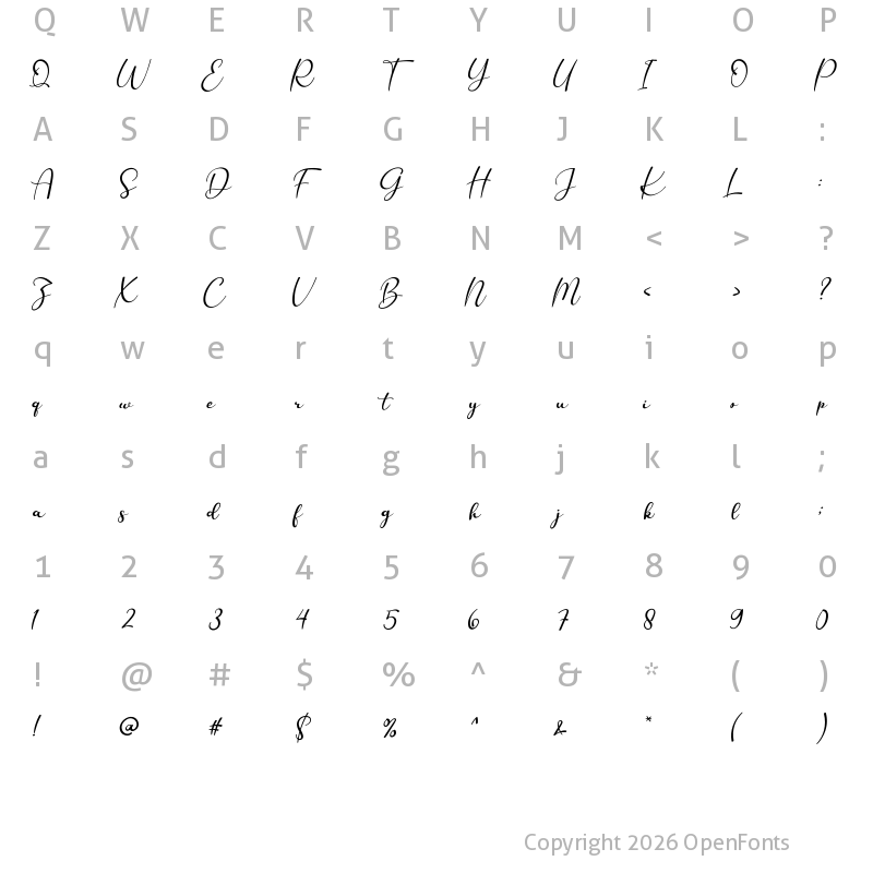 Character Map of Journey Of Flower Regular