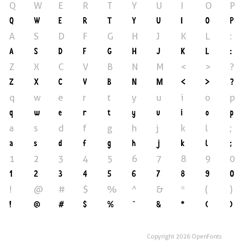 Character Map of Joy For Fun Normal
