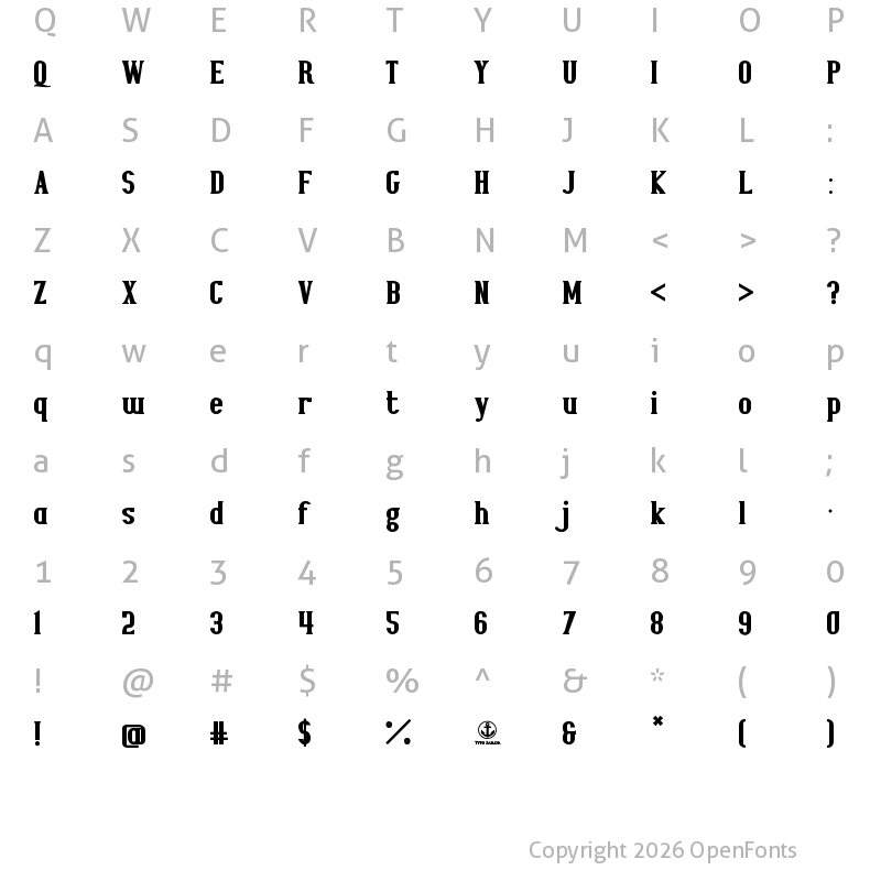 Character Map of Joyeux Bold