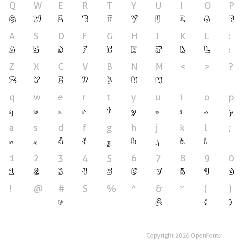 Character Map of Julies Font Regular