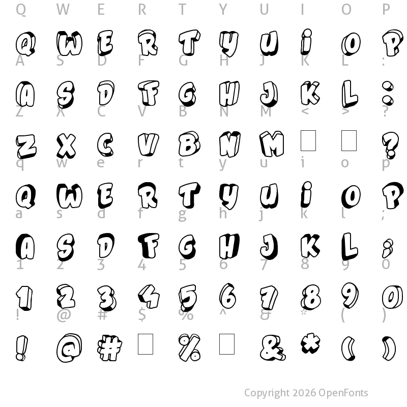 Character Map of Jumping Flash Regular