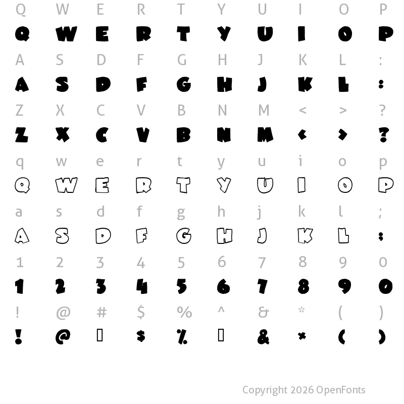 Character Map of JuneBug Regular