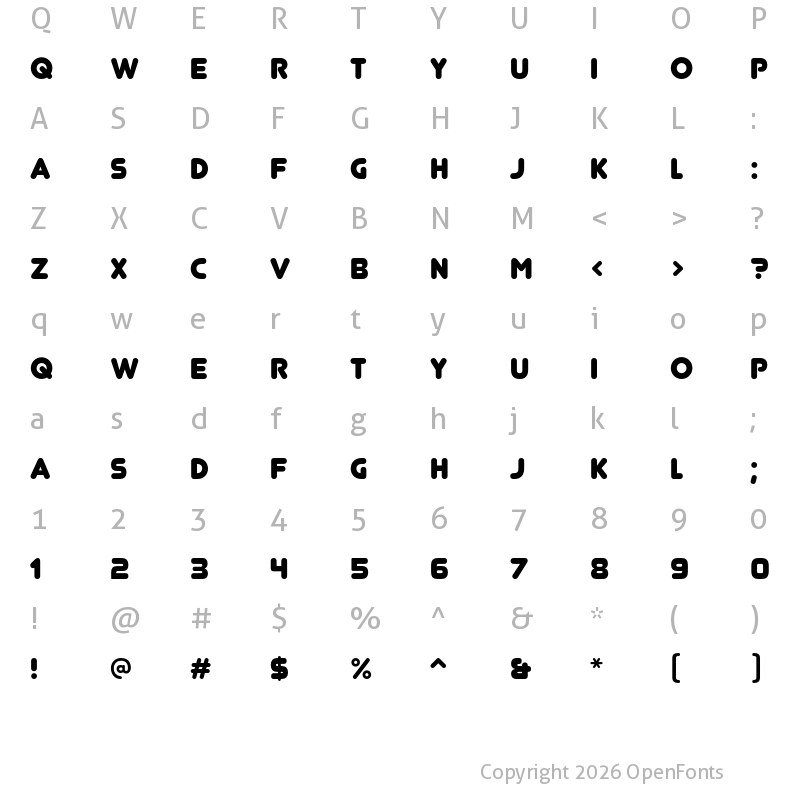 Character Map of Junegull Regular