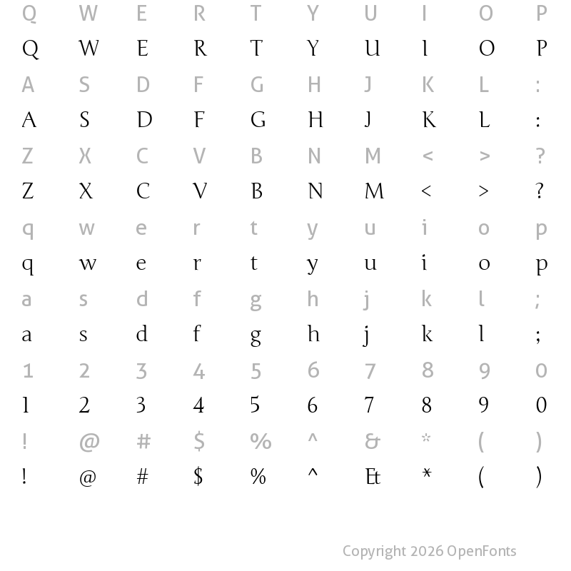 Character Map of Junge Regular