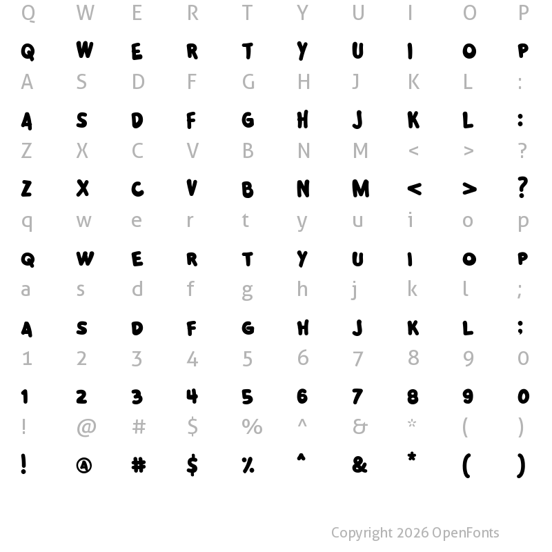 Character Map of Jungle Hope Regular