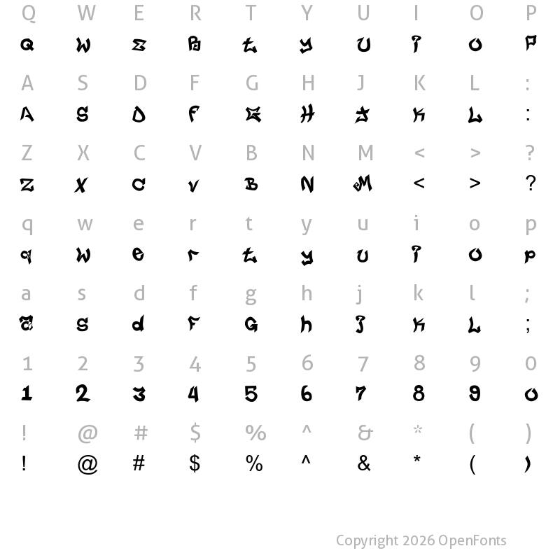 Character Map of Jungle LIFE Regular