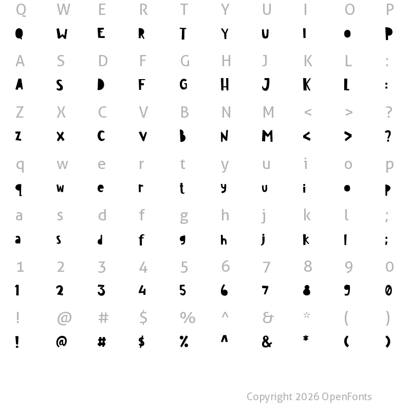 Character Map of jungle roar Regular