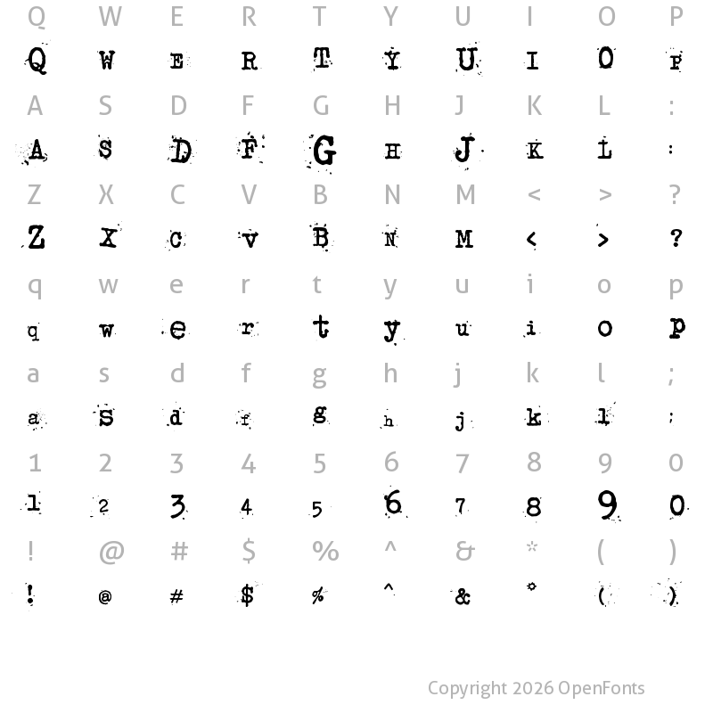 Character Map of junko's typewriter Regular