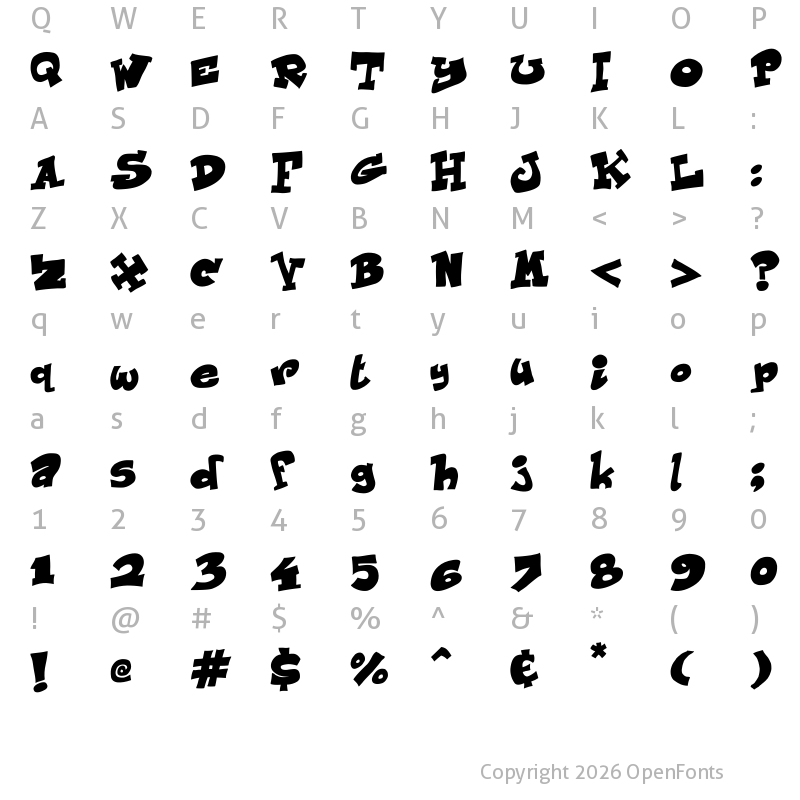 Character Map of Just Like This Regular